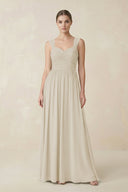 Sweetheart Pleated Chiffon A - Line Bridesmaid Dress in Dove Gray - KissProm Bridesmaid Dresses