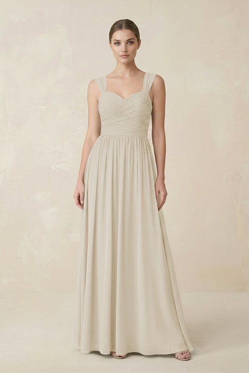 Sweetheart Pleated Chiffon A - Line Bridesmaid Dress in Dove Gray - KissProm Bridesmaid Dresses