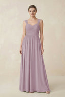 Sweetheart Pleated Chiffon A - Line Bridesmaid Dress in Dusk - KissProm Bridesmaid Dresses