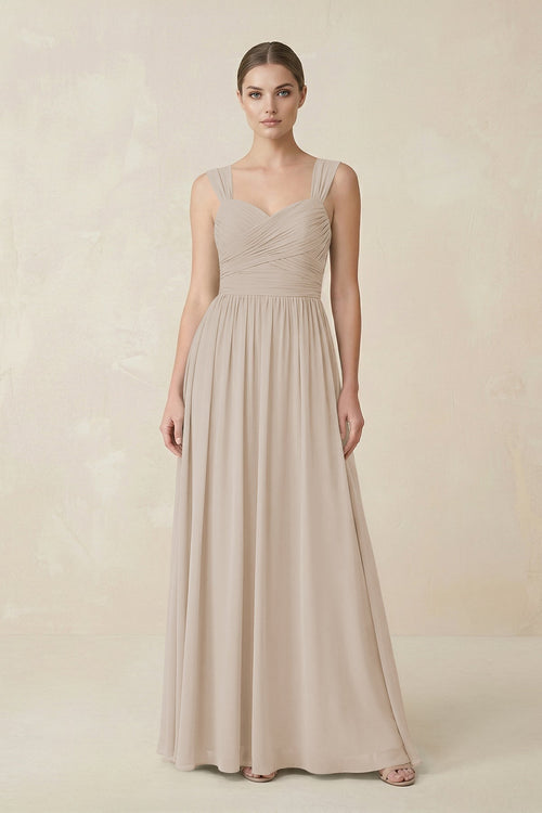 Sweetheart Pleated Chiffon A - Line Bridesmaid Dress in Frost - KissProm Bridesmaid Dresses