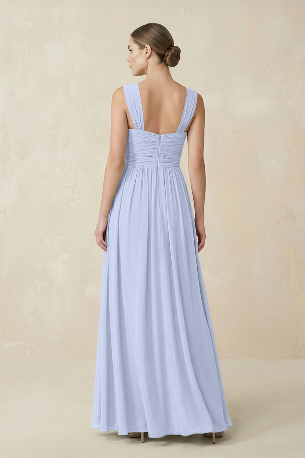 Sweetheart Pleated Chiffon A - Line Bridesmaid Dress in Ice - KissProm Bridesmaid Dresses