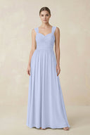Sweetheart Pleated Chiffon A - Line Bridesmaid Dress in Ice - KissProm Bridesmaid Dresses