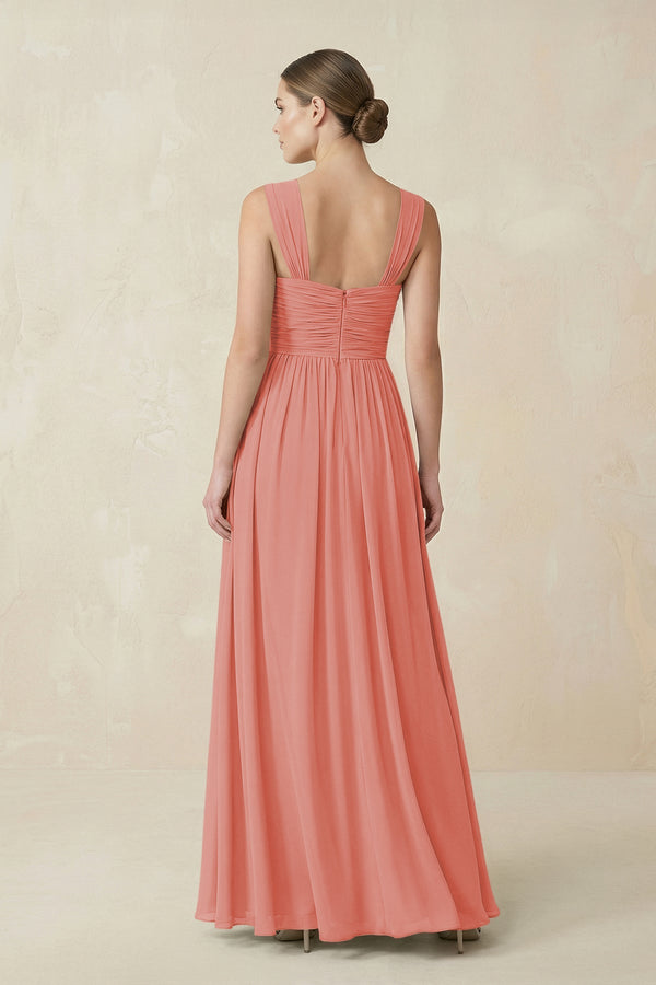 Sweetheart Pleated Chiffon A - Line Bridesmaid Dress in Mulberry - KissProm Bridesmaid Dresses