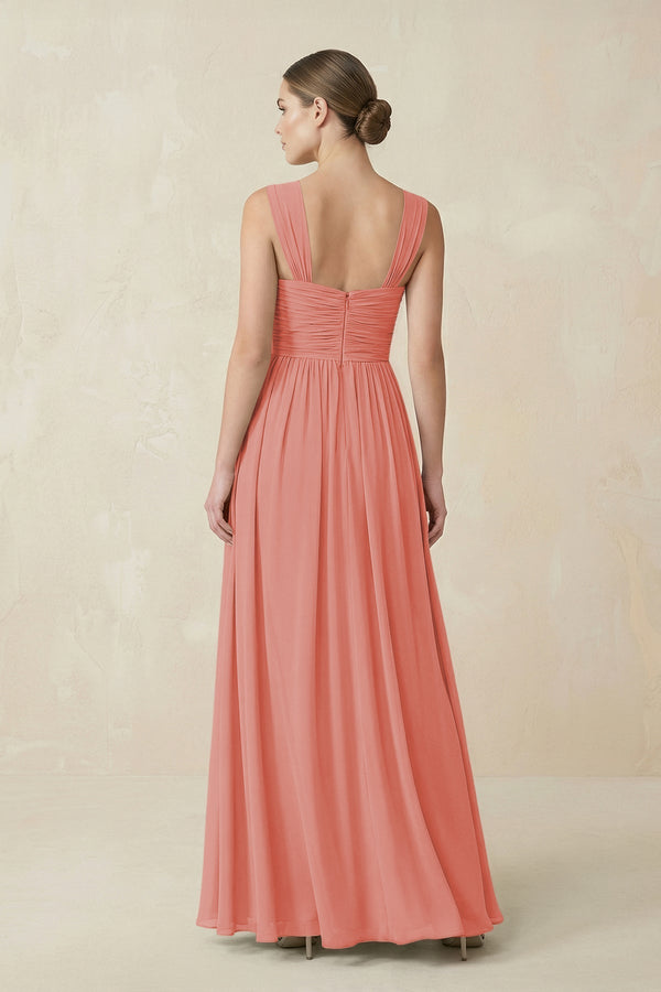 Sweetheart Pleated Chiffon A - Line Bridesmaid Dress in Mulberry - KissProm Bridesmaid Dresses