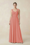 Sweetheart Pleated Chiffon A - Line Bridesmaid Dress in Mulberry - KissProm Bridesmaid Dresses