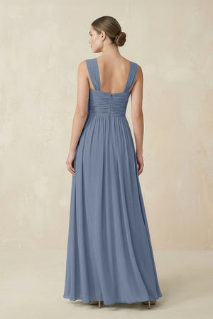 Sweetheart Pleated Chiffon A - Line Bridesmaid Dress in Neptune - KissProm Bridesmaid Dresses