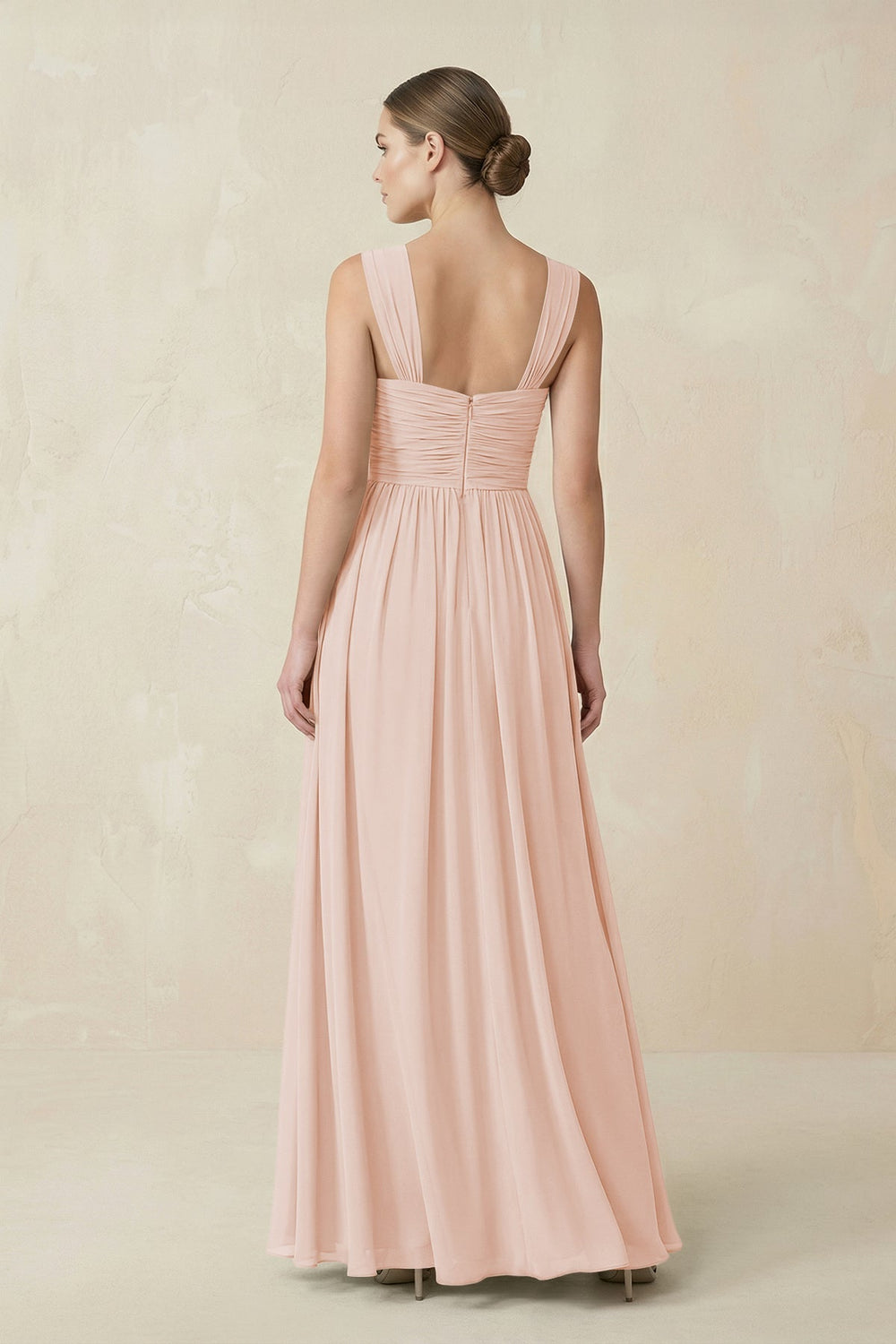 Sweetheart Pleated Chiffon A - Line Bridesmaid Dress in Pale Blush - KissProm Bridesmaid Dresses