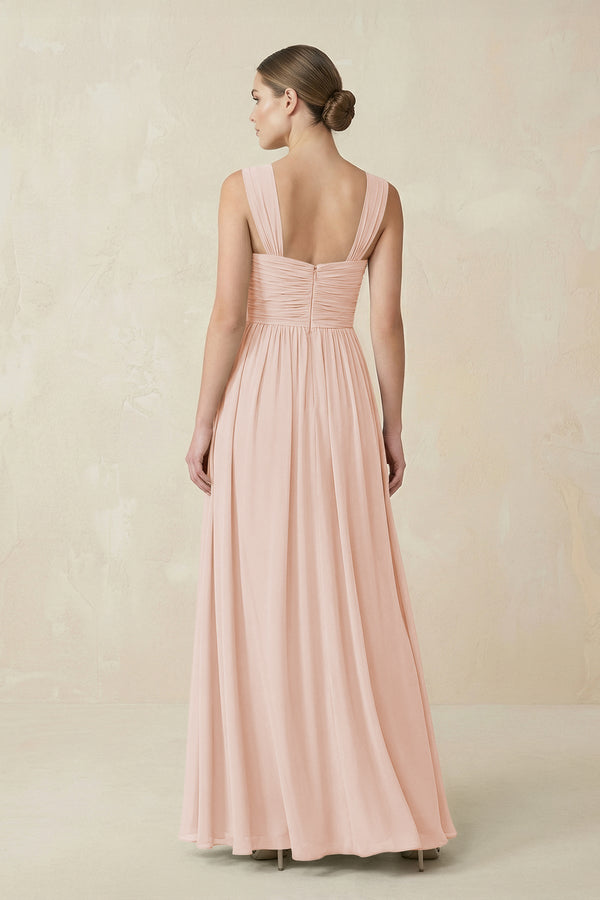 Sweetheart Pleated Chiffon A - Line Bridesmaid Dress in Pale Blush - KissProm Bridesmaid Dresses