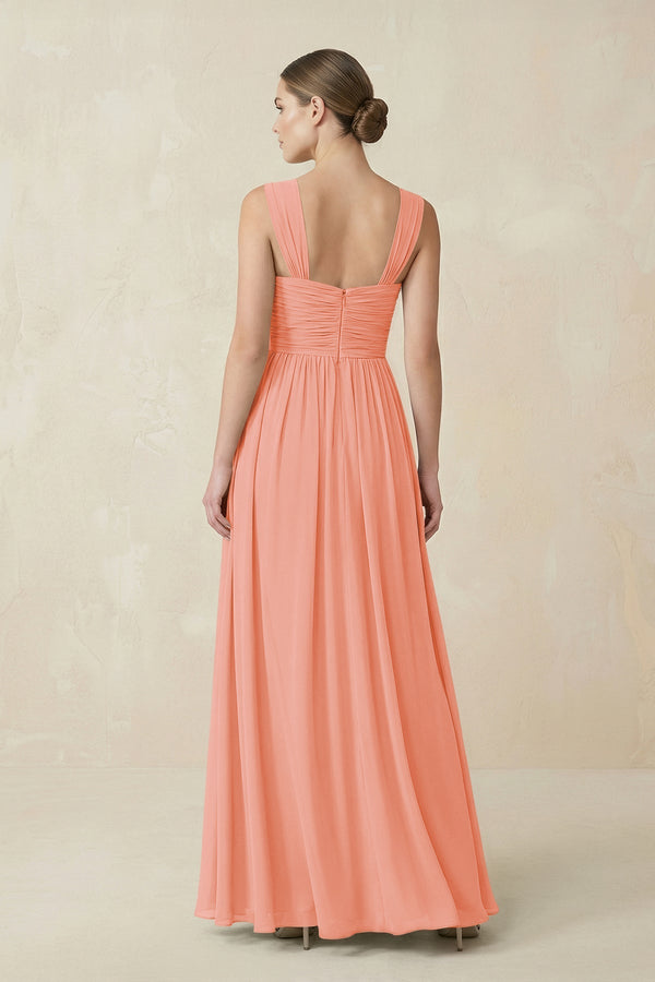 Sweetheart Pleated Chiffon A - Line Bridesmaid Dress in Rosette - KissProm Bridesmaid Dresses