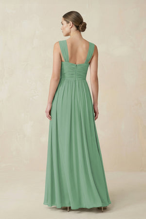 Sweetheart Pleated Chiffon A - Line Bridesmaid Dress in Sea Glass - KissProm Bridesmaid Dresses