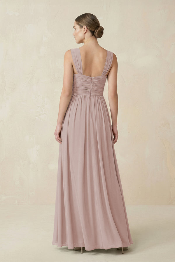 Sweetheart Pleated Chiffon A - Line Bridesmaid Dress in Toffee - KissProm Bridesmaid Dresses