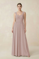 Sweetheart Pleated Chiffon A - Line Bridesmaid Dress in Toffee - KissProm Bridesmaid Dresses