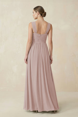 Sweetheart Pleated Chiffon A - Line Bridesmaid Dress in Toffee - KissProm Bridesmaid Dresses