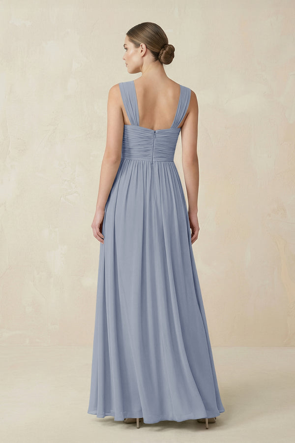 Sweetheart Pleated Chiffon A - Line Bridesmaid Dress in Twilight - KissProm Bridesmaid Dresses