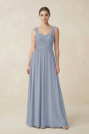 Sweetheart Pleated Chiffon A - Line Bridesmaid Dress in Twilight - KissProm Bridesmaid Dresses