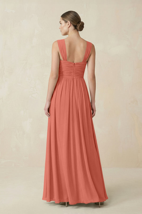 Sweetheart Pleated Chiffon A - Line Bridesmaid Dress in Wild Rose - KissProm Bridesmaid Dresses