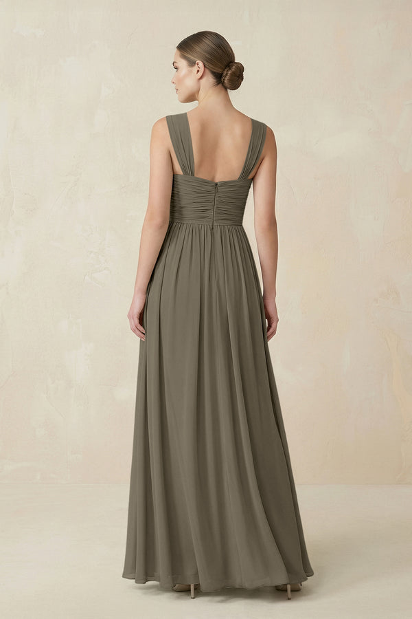 Sweetheart Pleated Chiffon A - Line Bridesmaid Dress in Willow Green - KissProm Bridesmaid Dresses