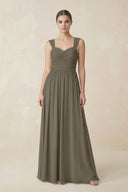 Sweetheart Pleated Chiffon A - Line Bridesmaid Dress in Willow Green - KissProm Bridesmaid Dresses