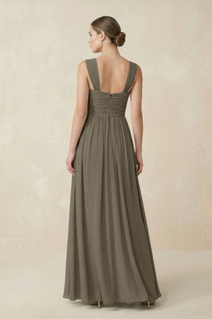 Sweetheart Pleated Chiffon A - Line Bridesmaid Dress in Willow Green - KissProm Bridesmaid Dresses