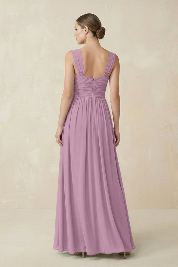 Sweetheart Pleated Chiffon A - Line Bridesmaid Dress in Wisteria - KissProm Bridesmaid Dresses