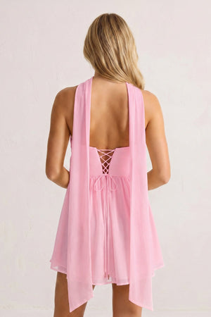 Pink Sweetheart Ruched A-Line Chiffon Homecoming Dress (4) | KISSPROM