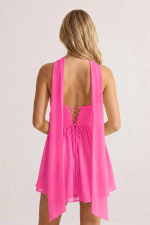 Hot Pink Sweetheart Ruched A-Line Chiffon Homecoming Dress | KISSPROM