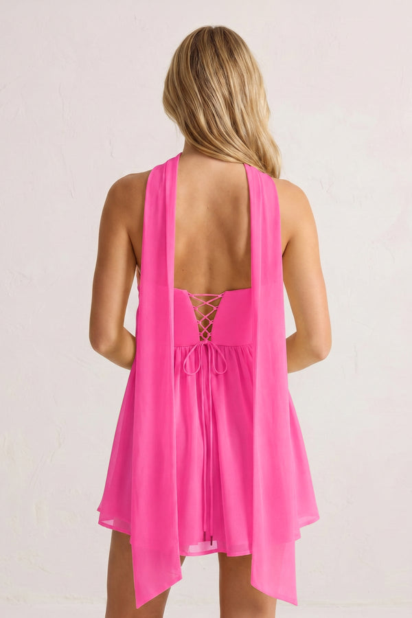 Hot Pink Sweetheart Ruched A-Line Chiffon Homecoming Dress | KISSPROM