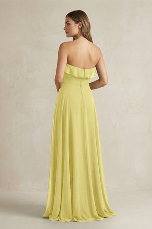 Sweetheart Ruffled A - Line Chiffon Bridesmaid Dress in Buttercup - KissProm Bridesmaid Dresses