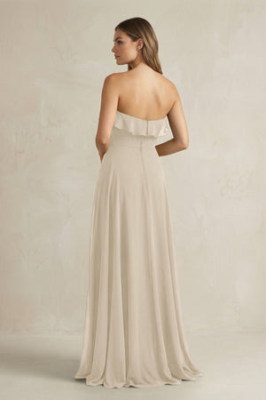Sweetheart Ruffled A - Line Chiffon Bridesmaid Dress in Champagne - KissProm Bridesmaid Dresses