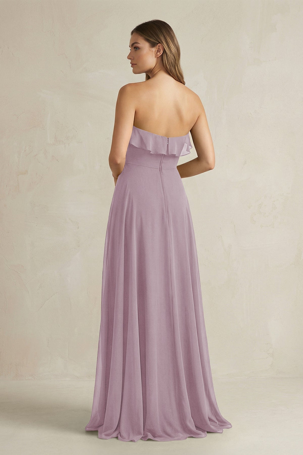 Sweetheart Ruffled A - Line Chiffon Bridesmaid Dress in Dusk - KissProm Bridesmaid Dresses