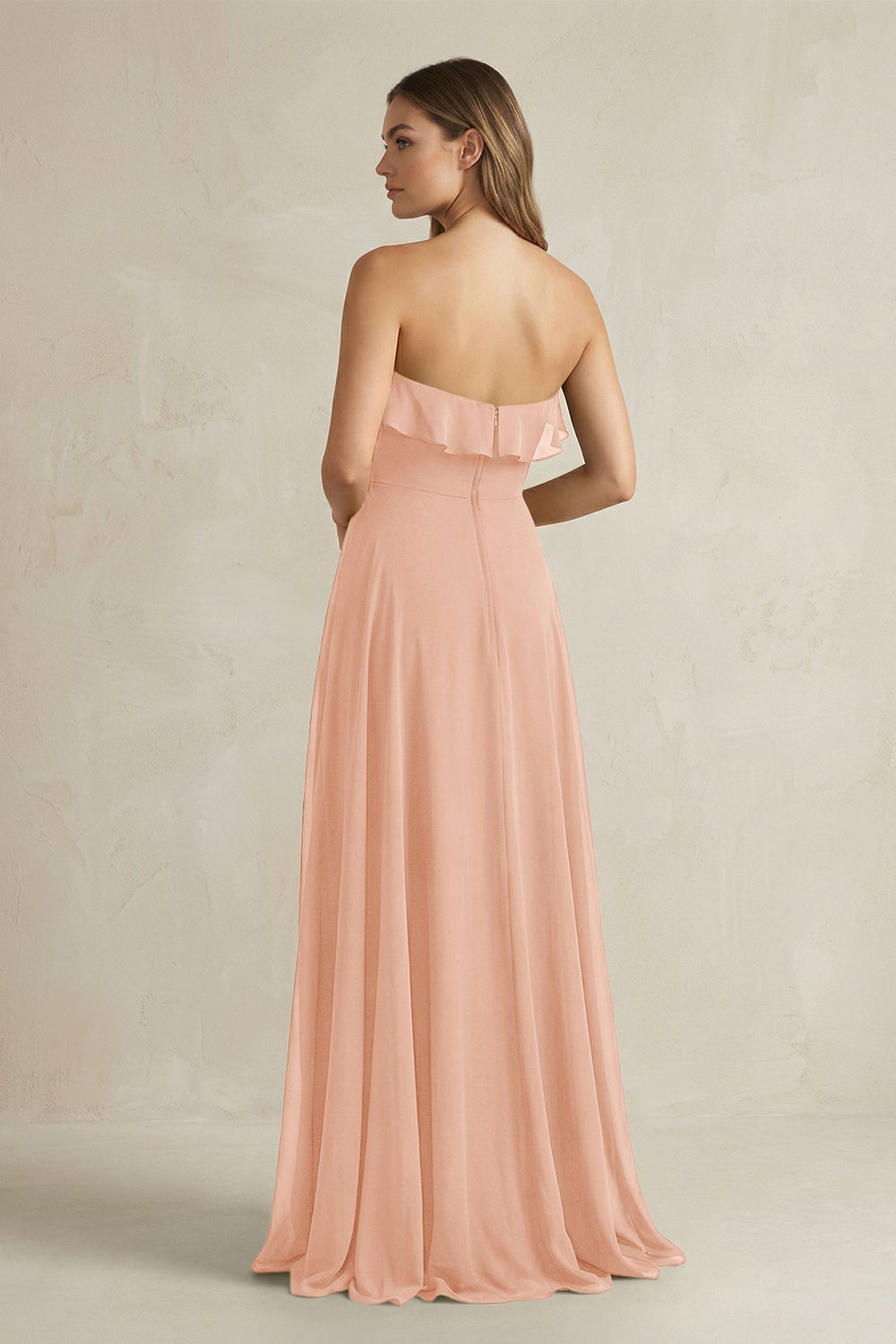 Sweetheart Ruffled A - Line Chiffon Bridesmaid Dress in English Rose - KissProm Bridesmaid Dresses