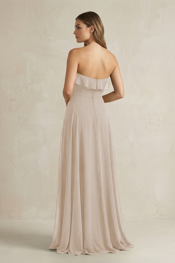 Sweetheart Ruffled A - Line Chiffon Bridesmaid Dress in Frost - KissProm Bridesmaid Dresses