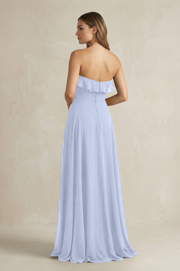 Sweetheart Ruffled A - Line Chiffon Bridesmaid Dress in Ice - KissProm Bridesmaid Dresses