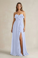 Sweetheart Ruffled A - Line Chiffon Bridesmaid Dress in Ice - KissProm Bridesmaid Dresses