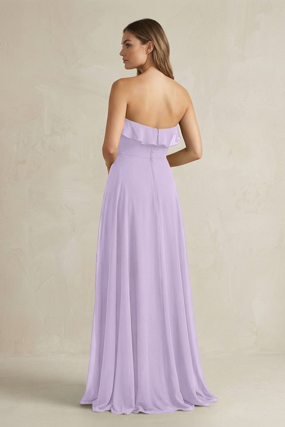 Sweetheart Ruffled A - Line Chiffon Bridesmaid Dress in Lavender - KissProm Bridesmaid Dresses