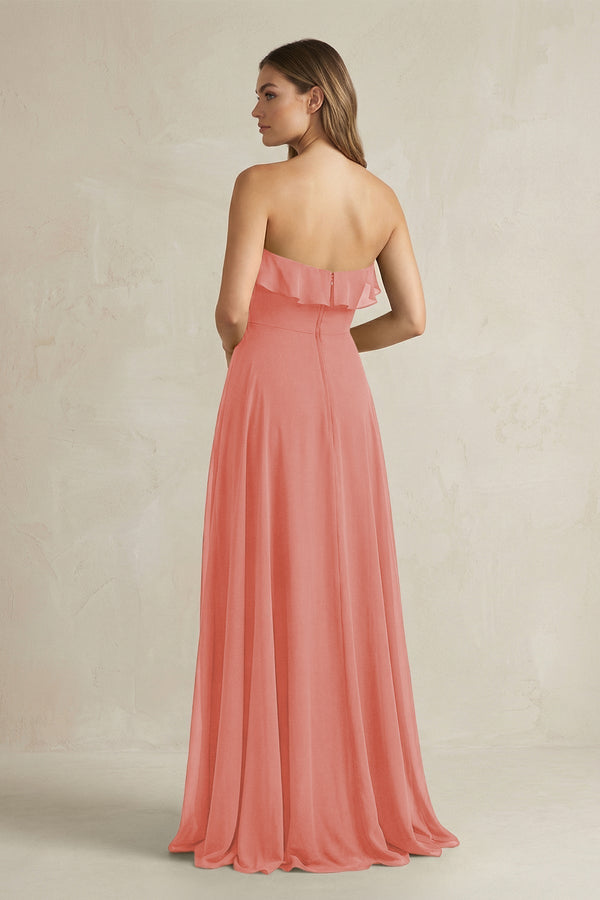 Sweetheart Ruffled A - Line Chiffon Bridesmaid Dress in Mulberry - KissProm Bridesmaid Dresses