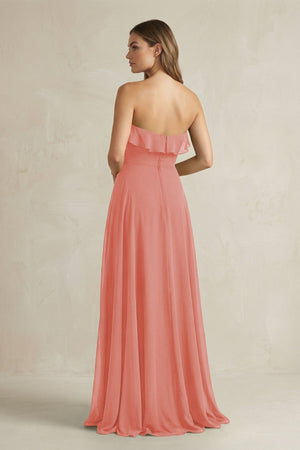 Sweetheart Ruffled A - Line Chiffon Bridesmaid Dress in Mulberry - KissProm Bridesmaid Dresses