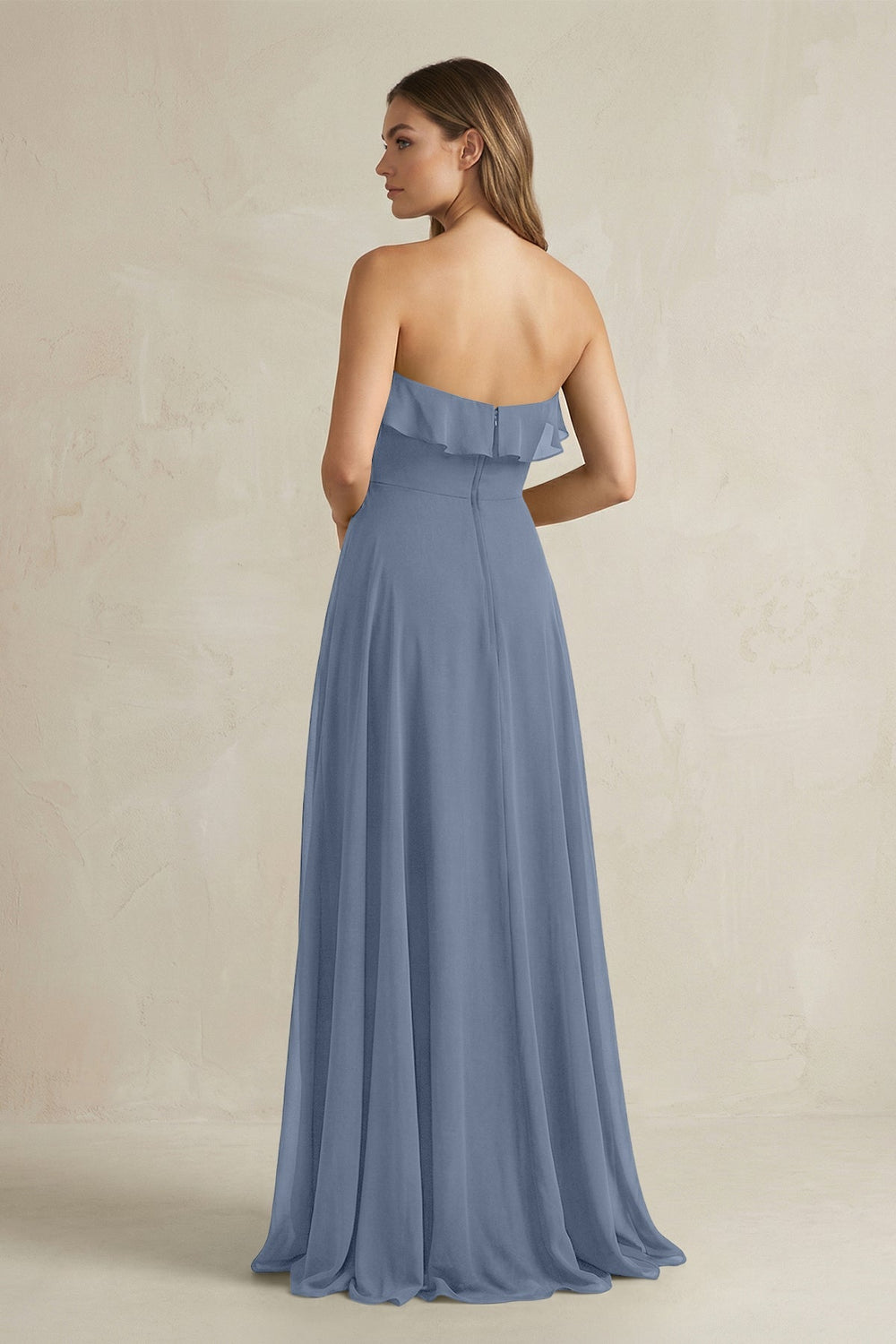 Sweetheart Ruffled A - Line Chiffon Bridesmaid Dress in Neptune - KissProm Bridesmaid Dresses