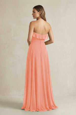 Sweetheart Ruffled A - Line Chiffon Bridesmaid Dress in Rosette - KissProm Bridesmaid Dresses
