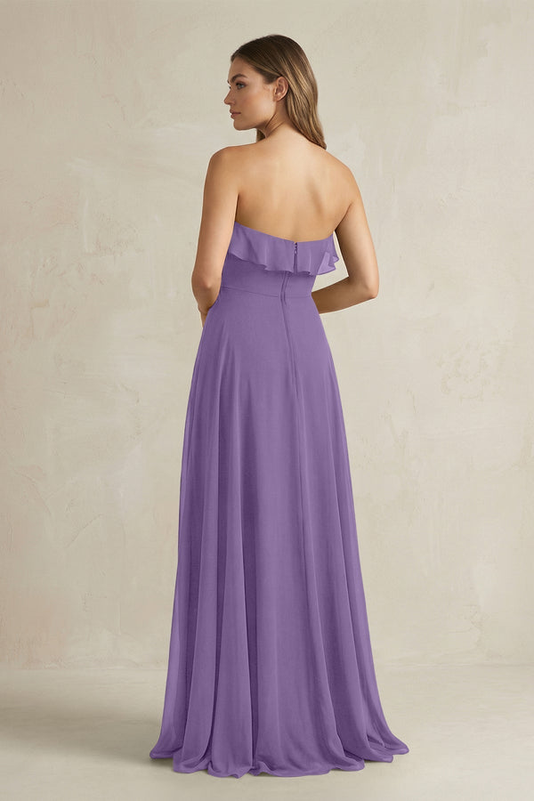 Sweetheart Ruffled A - Line Chiffon Bridesmaid Dress in Tahiti - KissProm Bridesmaid Dresses