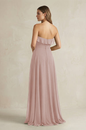 Sweetheart Ruffled A - Line Chiffon Bridesmaid Dress in Toffee - KissProm Bridesmaid Dresses
