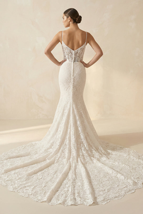 Sweetheart Sleeveless Mermaid Long Wedding Dress - KissProm Wedding Dresses