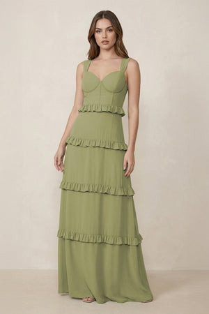 Sweetheart Tiered A - Line Chiffon Bridesmaid Dress - KissProm Bridesmaid Dresses