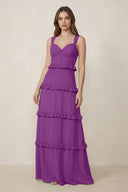 Sweetheart Tiered A - Line Chiffon Bridesmaid Dress in Amethyst - KissProm Bridesmaid Dresses