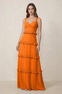 Sweetheart Tiered A - Line Chiffon Bridesmaid Dress in Cinnamon - KissProm Bridesmaid Dresses