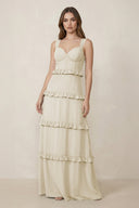 Sweetheart Tiered A - Line Chiffon Bridesmaid Dress in Dove Gray - KissProm Bridesmaid Dresses
