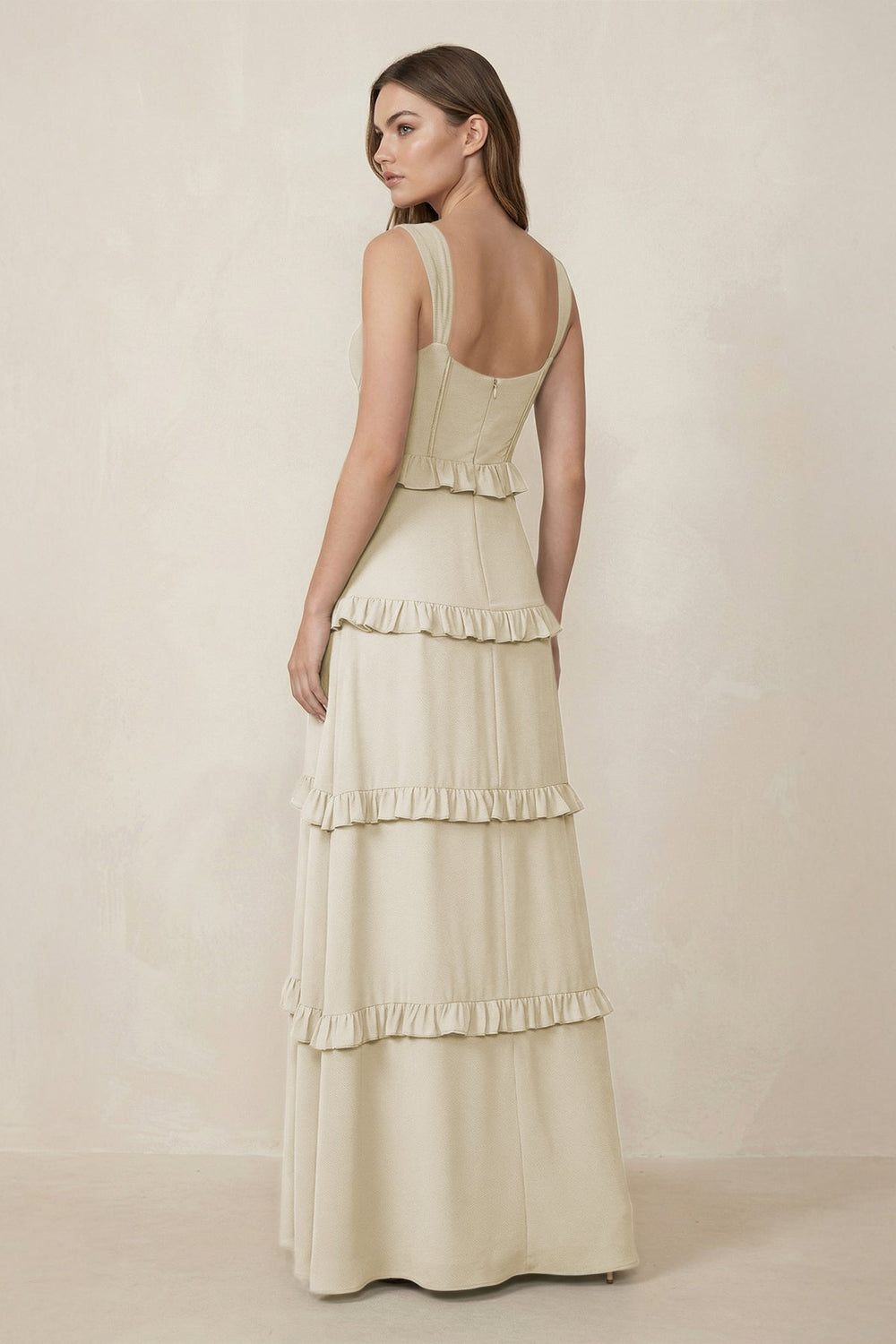 Sweetheart Tiered A - Line Chiffon Bridesmaid Dress in Dove Gray - KissProm Bridesmaid Dresses