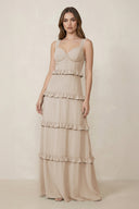 Sweetheart Tiered A - Line Chiffon Bridesmaid Dress in Frost - KissProm Bridesmaid Dresses