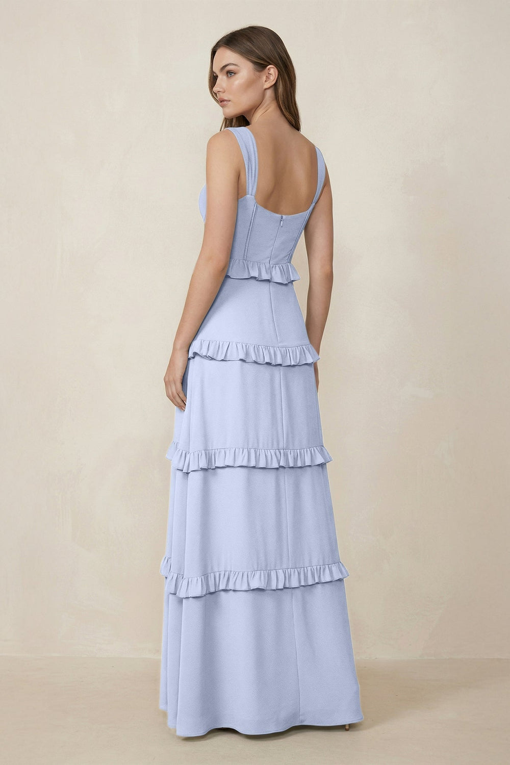 Sweetheart Tiered A - Line Chiffon Bridesmaid Dress in Ice - KissProm Bridesmaid Dresses