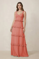 Sweetheart Tiered A - Line Chiffon Bridesmaid Dress in Mulberry - KissProm Bridesmaid Dresses